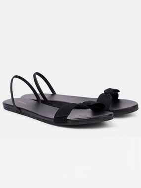 The Row black bow sandals
